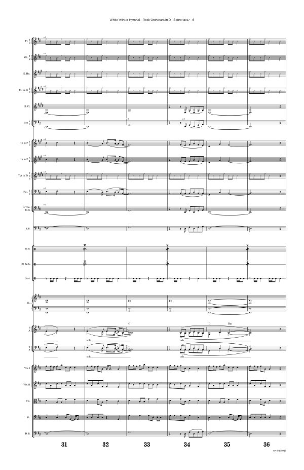 White Winter Hymnal for Rock Orchestra sheet music, page 6