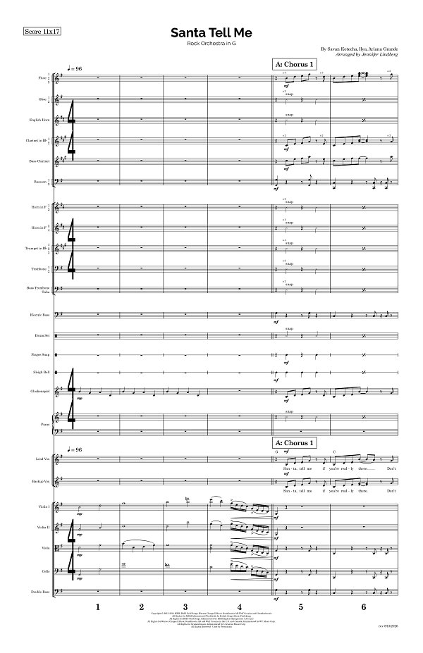 Santa Tell Me for Rock Orchestra sheet music, page 1