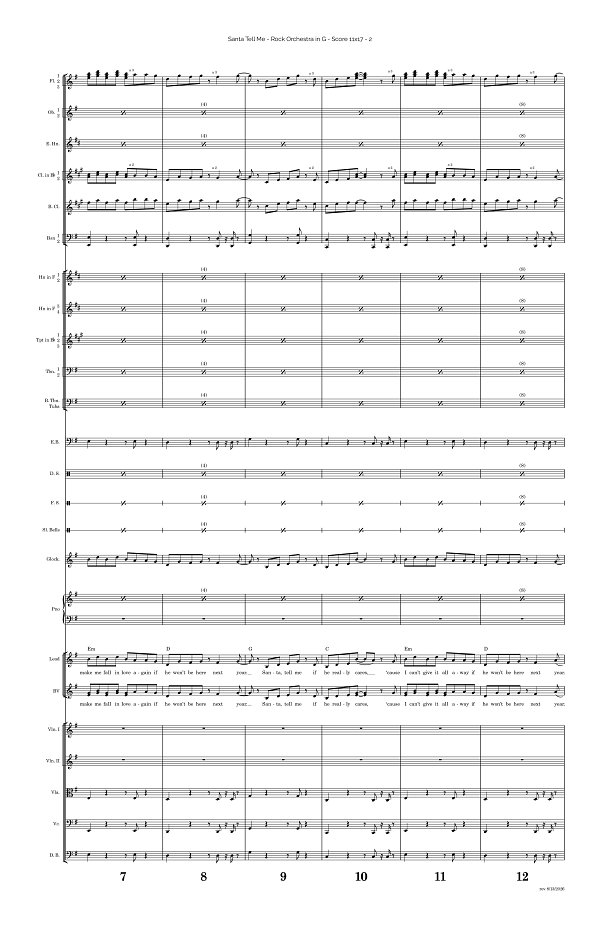 Santa Tell Me for Rock Orchestra sheet music, page 2