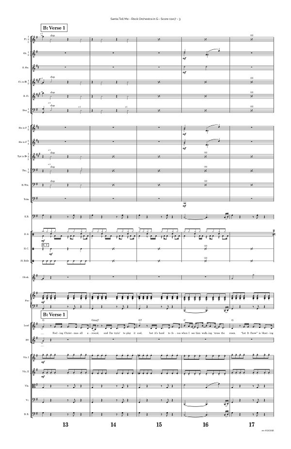 Santa Tell Me for Rock Orchestra sheet music, page 3