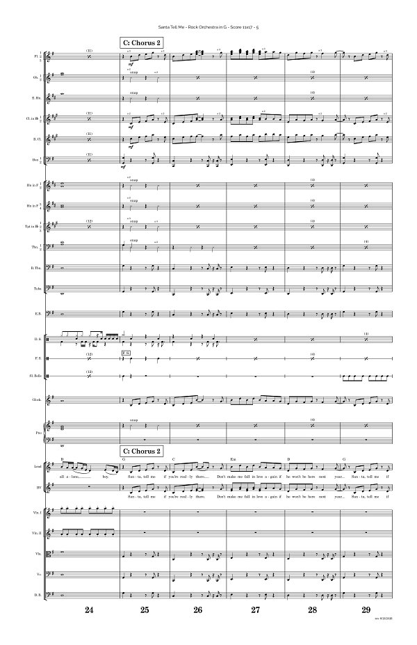 Santa Tell Me for Rock Orchestra sheet music, page 5