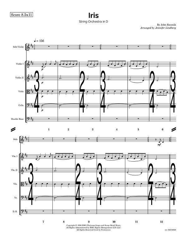 Iris for String Orchestra sheet music, page 1