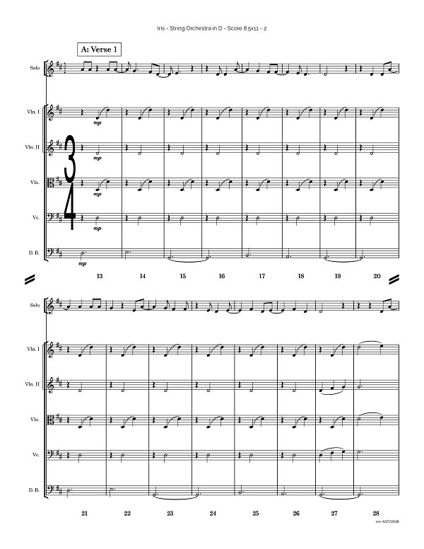 Iris for String Orchestra sheet music, page 2