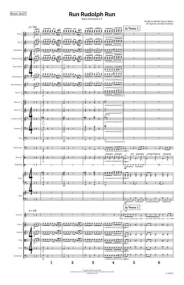 Run Rudolph Run for Rock Orchestra sheet music, page 1