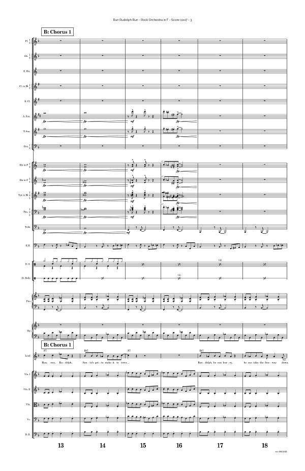 Run Rudolph Run for Rock Orchestra sheet music, page 3
