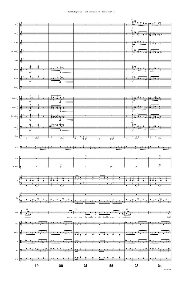 Run Rudolph Run for Rock Orchestra sheet music, page 4