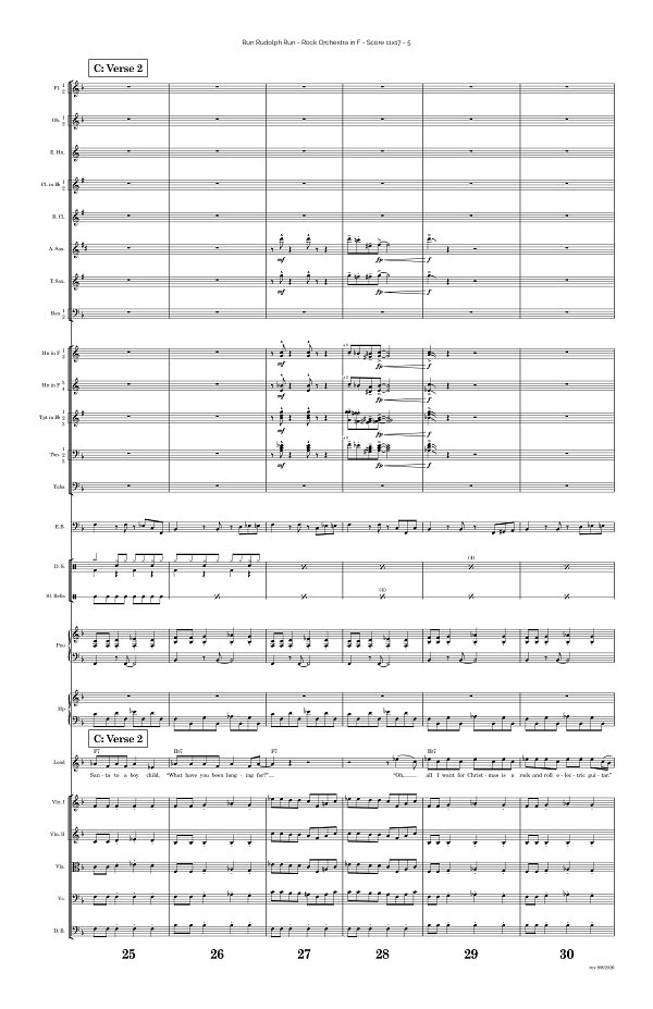Run Rudolph Run for Rock Orchestra sheet music, page 5