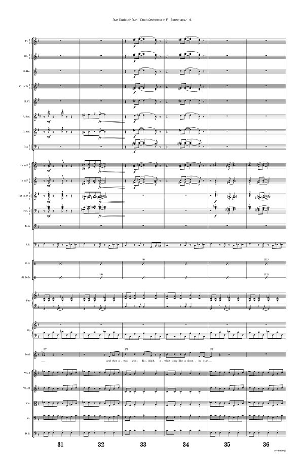 Run Rudolph Run for Rock Orchestra sheet music, page 6