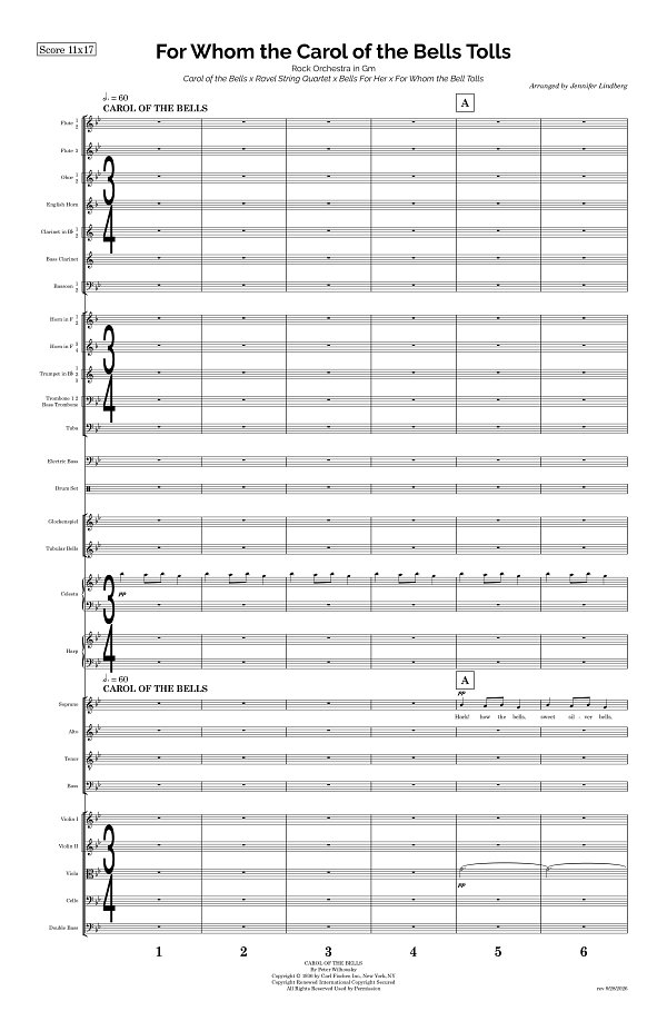 For Whom the Carol of the Bells Tolls for Rock Orchestra sheet music, page 1