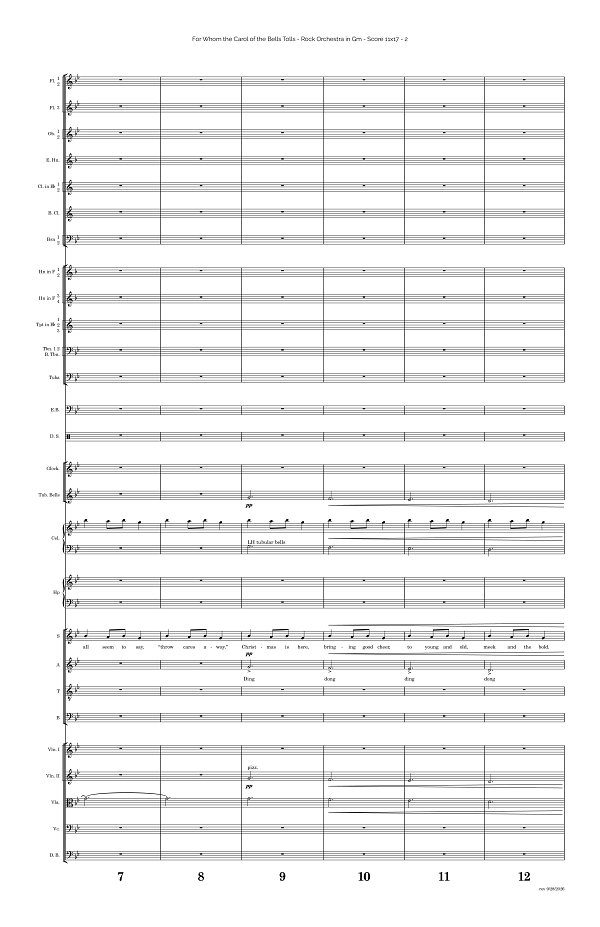 For Whom the Carol of the Bells Tolls for Rock Orchestra sheet music, page 2