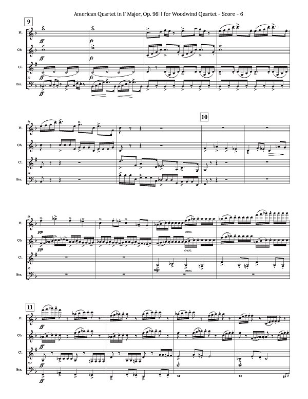 Dvořák American Quartet No. 12 for Mixed Woodwind Quartet for Woodwind Quartet sheet music, page 6