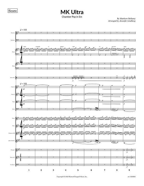 MK Ultra for Chamber Ensemble sheet music, page 1