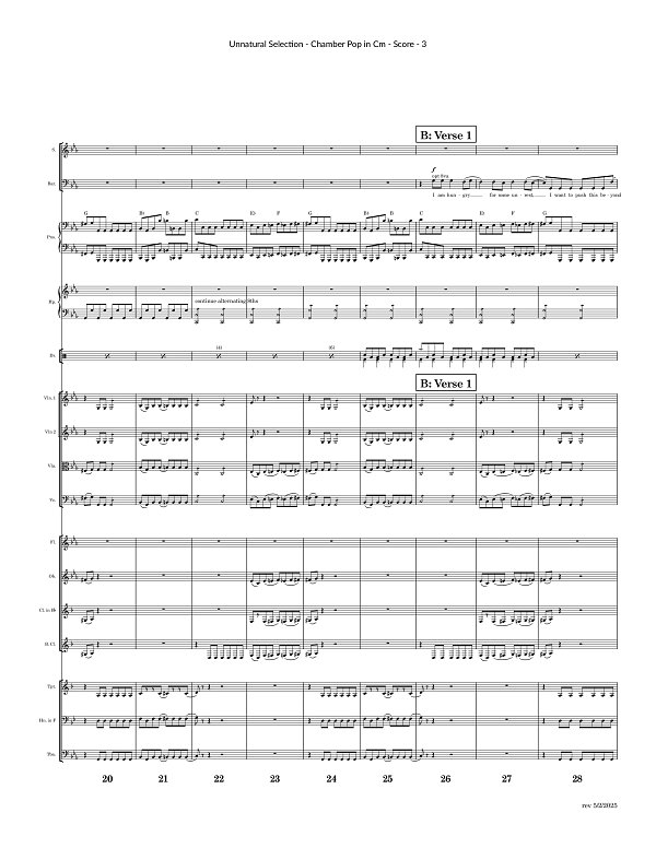 Unnatural Selection for Chamber Ensemble sheet music, page 3