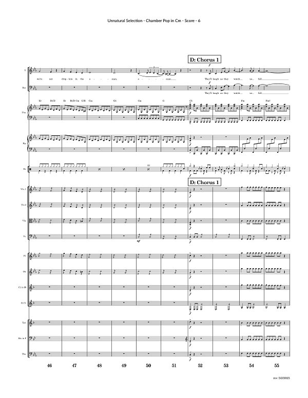 Unnatural Selection for Chamber Ensemble sheet music, page 6