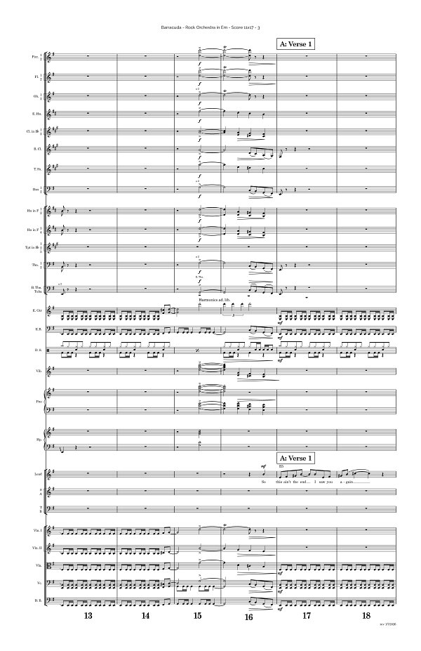 Barracuda for Rock Orchestra sheet music, page 3
