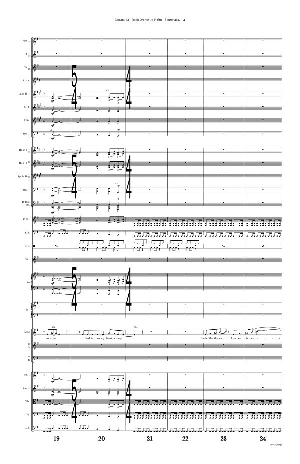 Barracuda for Rock Orchestra sheet music, page 4