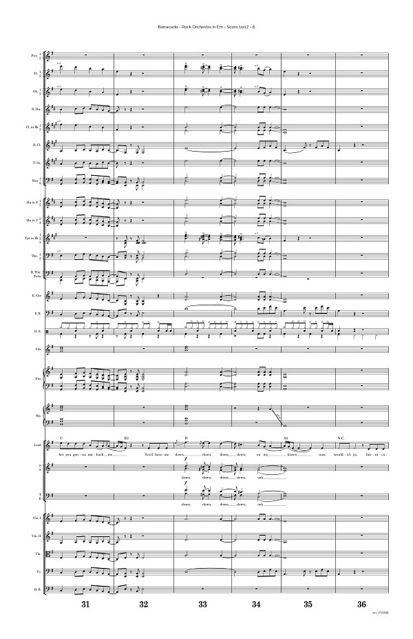 Barracuda for Rock Orchestra sheet music, page 6