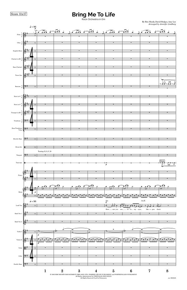 Bring Me To Life for Rock Orchestra sheet music, page 1