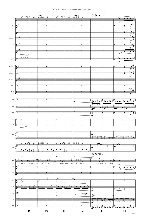 Bring Me To Life for Rock Orchestra sheet music, page 2