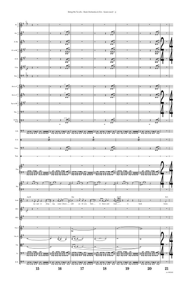 Bring Me To Life for Rock Orchestra sheet music, page 3