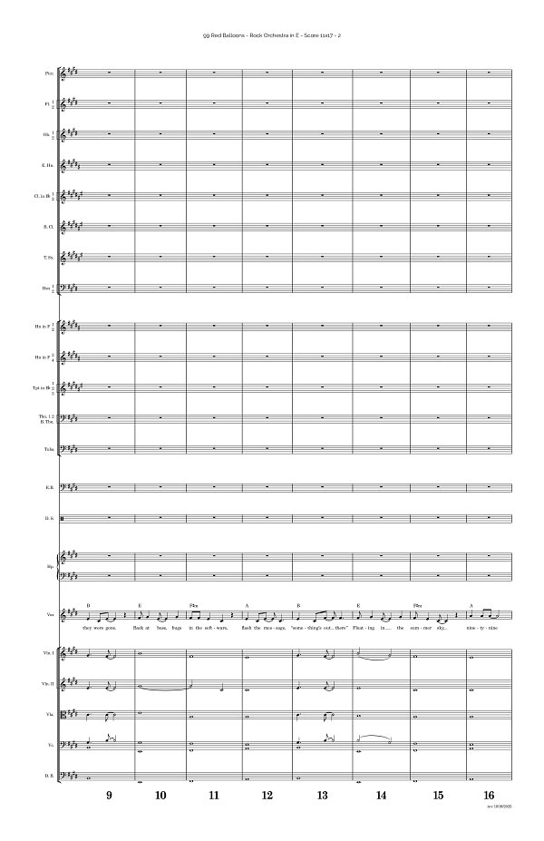 99 Red Balloons for Rock Orchestra sheet music, page 2