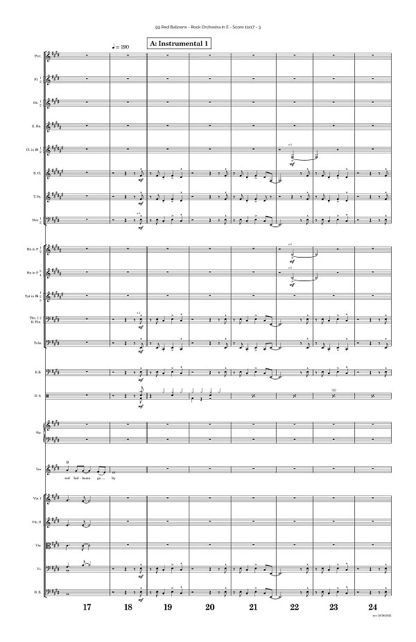 99 Red Balloons for Rock Orchestra sheet music, page 3