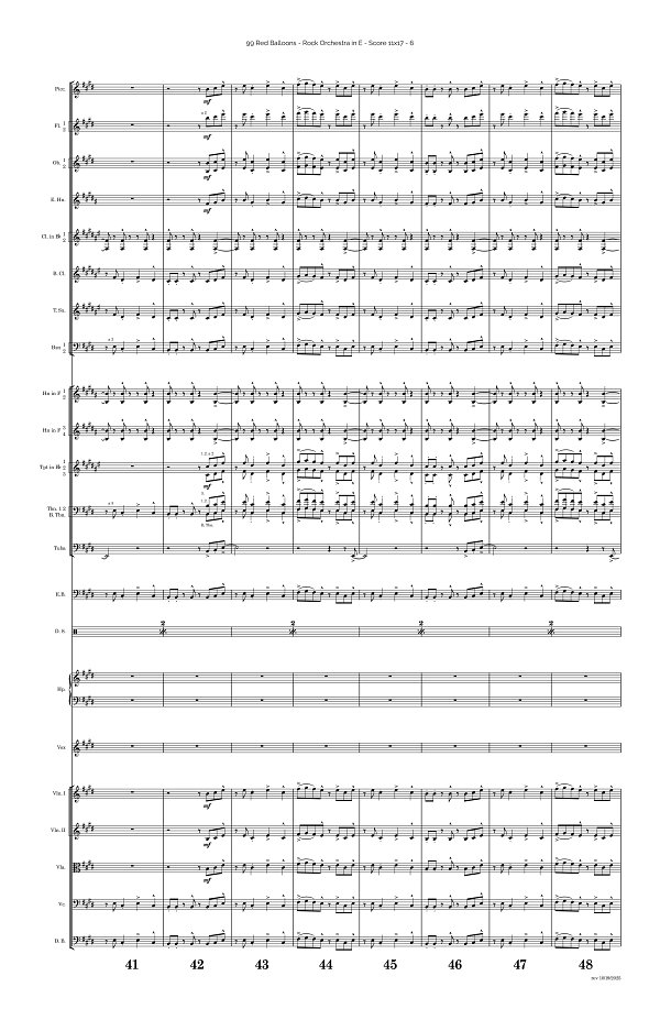 99 Red Balloons for Rock Orchestra sheet music, page 6