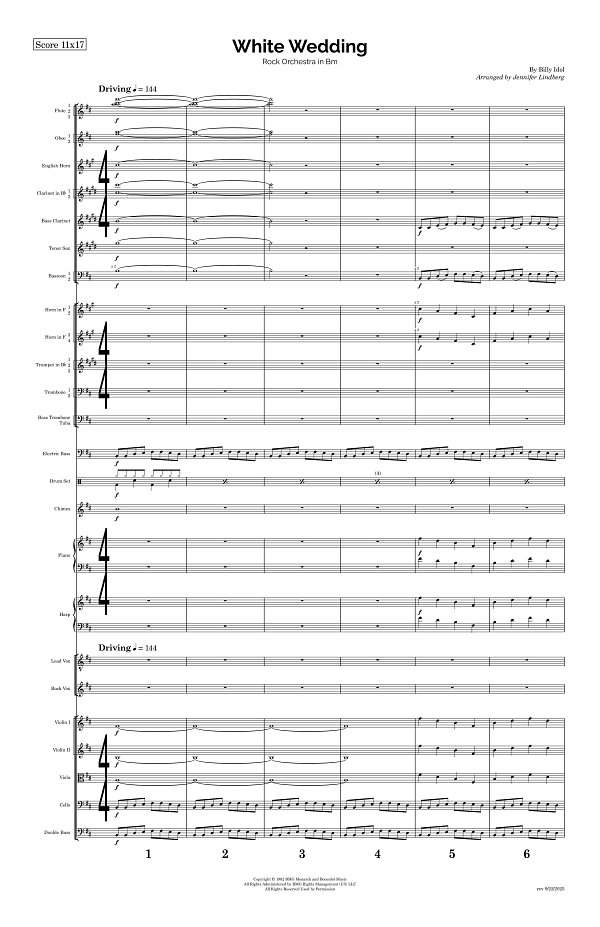 White Wedding for Rock Orchestra sheet music, page 1