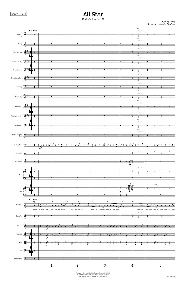 All Star for Rock Orchestra sheet music, page 1