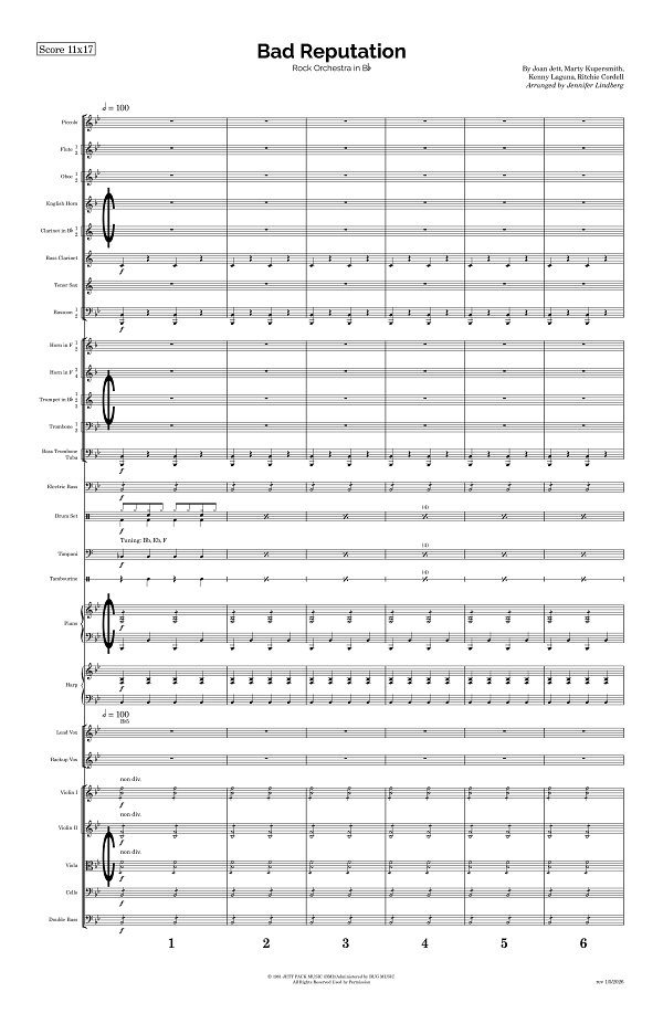Bad Reputation for Rock Orchestra sheet music, page 1