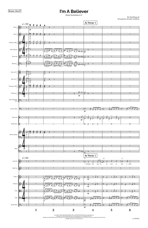 I'm A Believer for Rock Orchestra sheet music, page 1