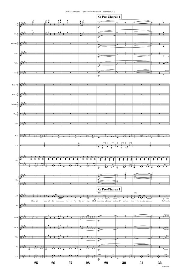 Livin' La Vida Loca for Rock Orchestra sheet music, page 4