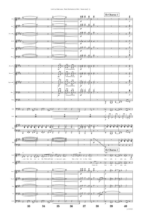 Livin' La Vida Loca for Rock Orchestra sheet music, page 5