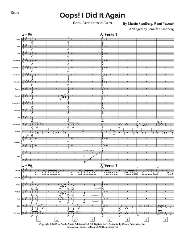 Oops! ...I Did It Again for Rock Orchestra sheet music