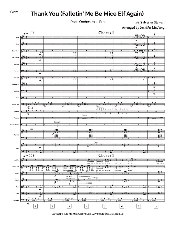 Thank You (Falletin Me Be Mice Elf Again) for Rock Orchestra sheet music