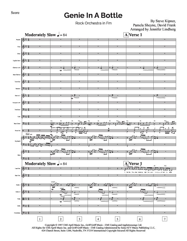Genie In A Bottle for Rock Orchestra sheet music