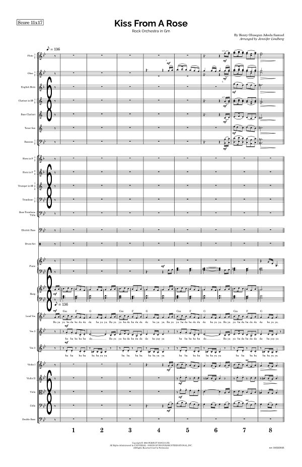 Kiss From A Rose for Rock Orchestra sheet music, page 1