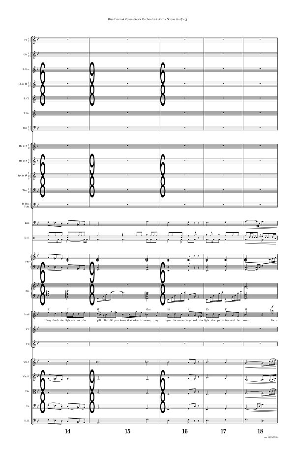 Kiss From A Rose for Rock Orchestra sheet music, page 3