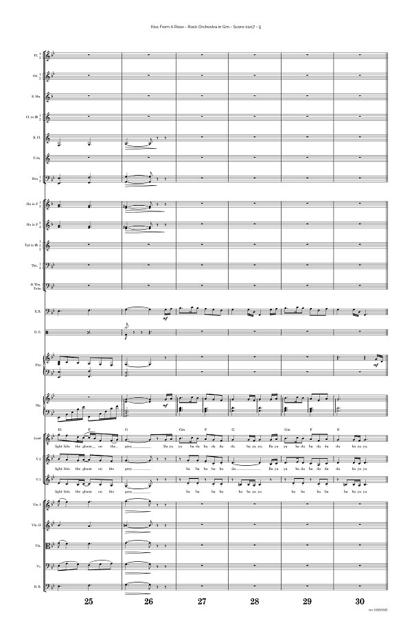Kiss From A Rose for Rock Orchestra sheet music, page 5