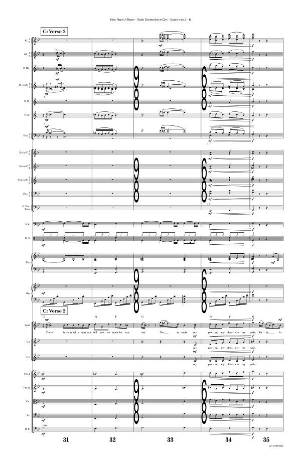 Kiss From A Rose for Rock Orchestra sheet music, page 6