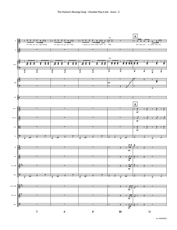 The Mariner's Revenge Song for Chamber Ensemble sheet music, page 2