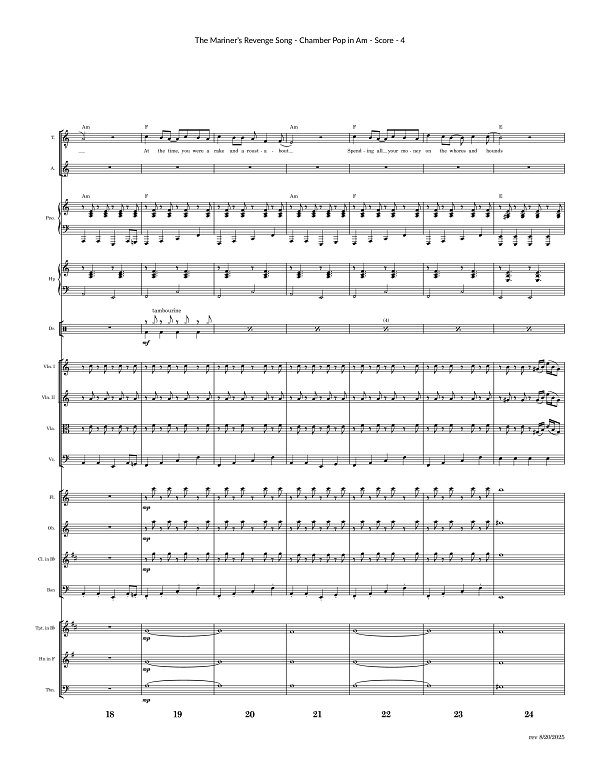 The Mariner's Revenge Song for Chamber Ensemble sheet music, page 4