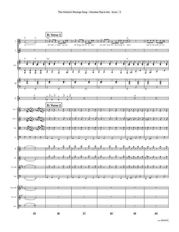 The Mariner's Revenge Song for Chamber Ensemble sheet music, page 5