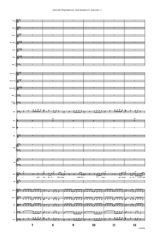 Crazy Little Thing Called Love for Rock Orchestra sheet music, page 2