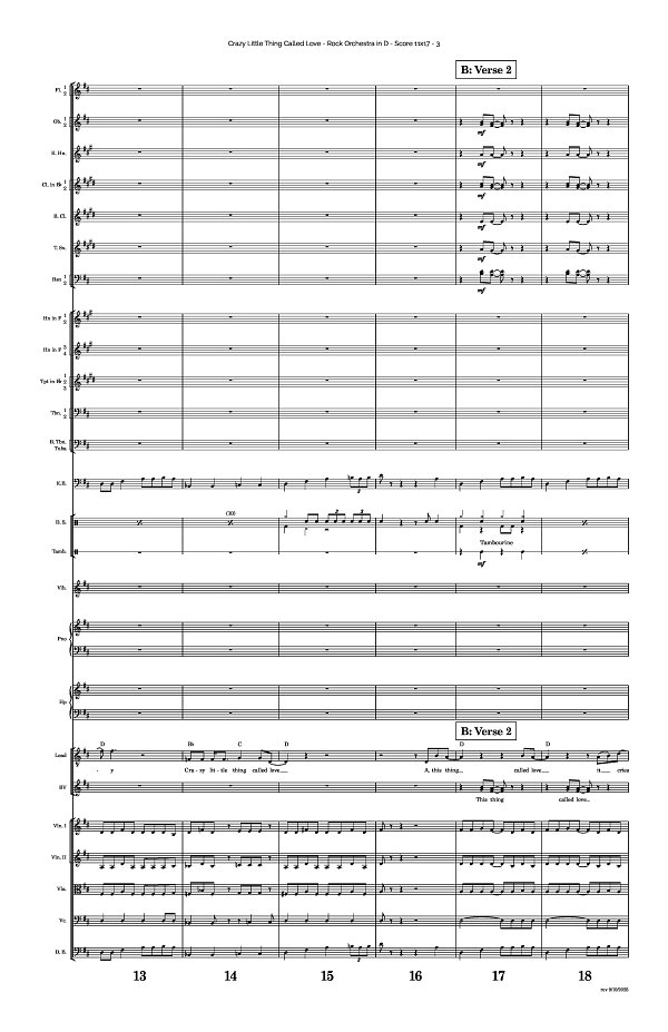 Crazy Little Thing Called Love for Rock Orchestra sheet music, page 3