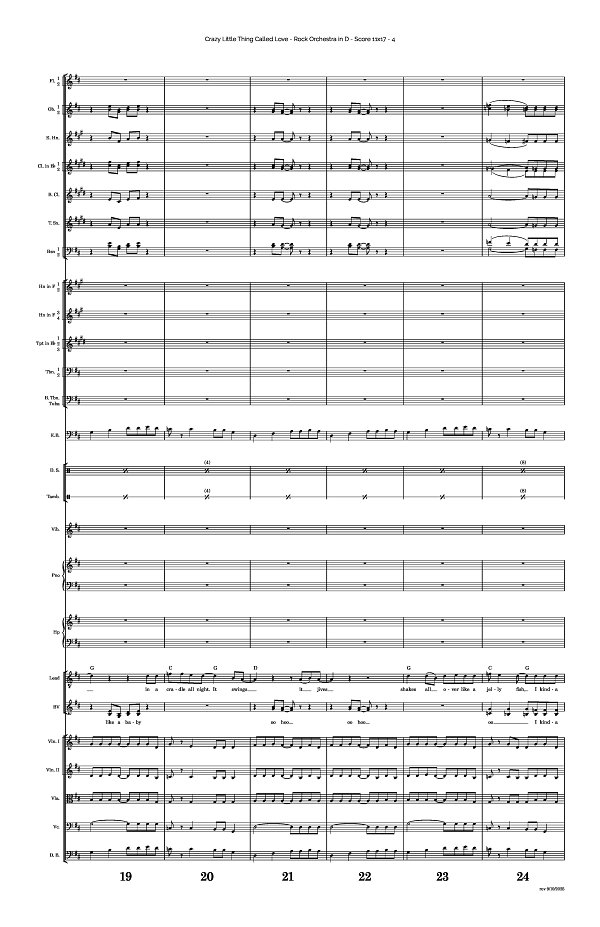 Crazy Little Thing Called Love for Rock Orchestra sheet music, page 4