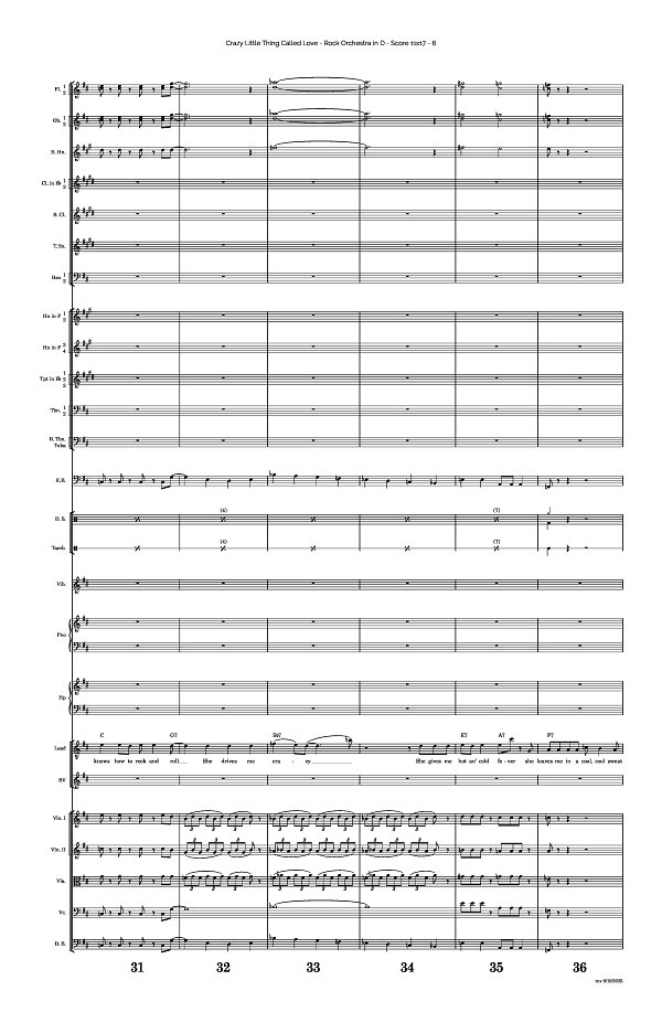 Crazy Little Thing Called Love for Rock Orchestra sheet music, page 6