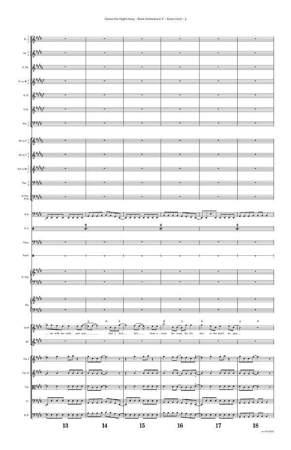 Dance The Night Away for Rock Orchestra sheet music, page 3