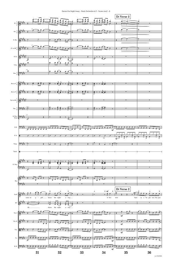 Dance The Night Away for Rock Orchestra sheet music, page 6