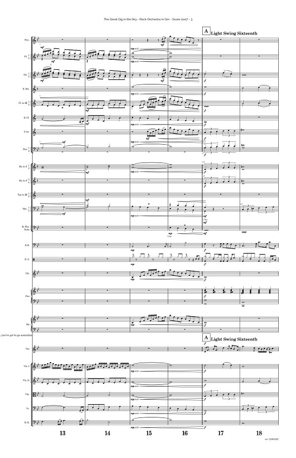 The Great Gig In The Sky for Rock Orchestra sheet music, page 3